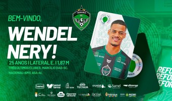 Manaus FC contrata lateral-esquerdo Wendel Nery para a temporada 2024