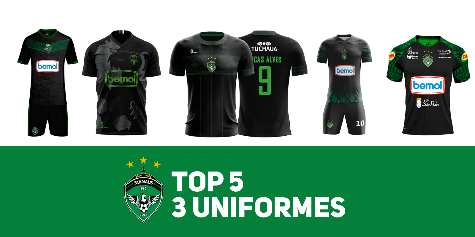 Conheça os cinco uniformes finalistas do concurso realizado pelo MANAUSFC