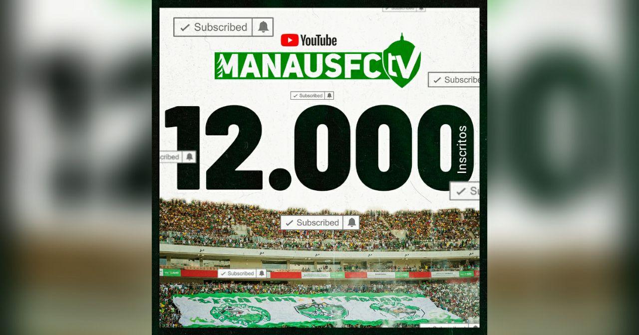 Voando nos gramados e nas telinhas: Manaus FC alcança a marca de 12 mil inscritos no YouTube