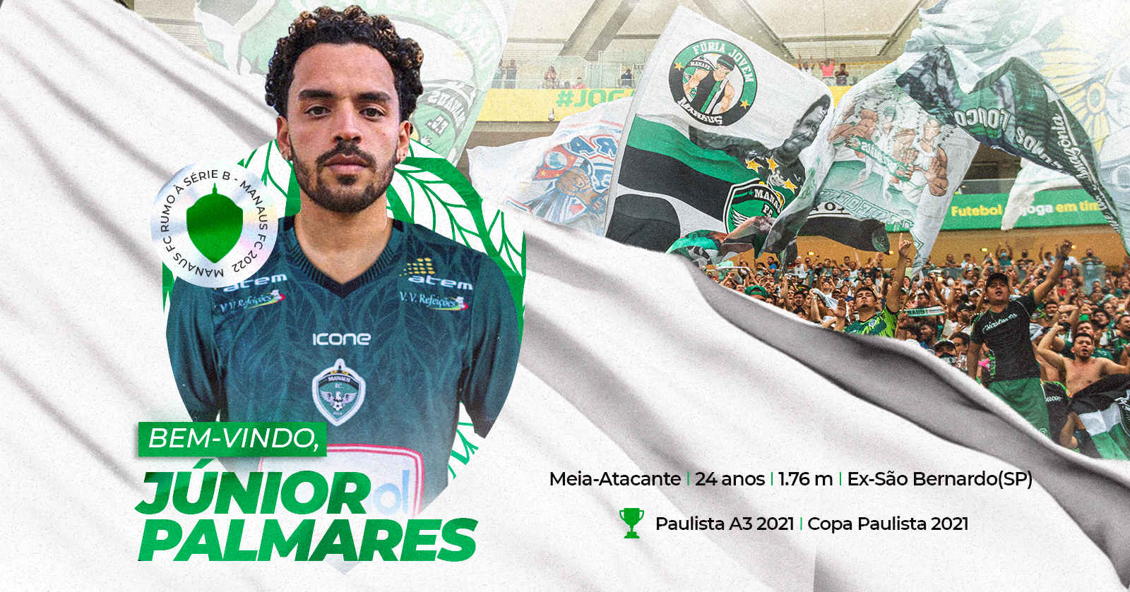 Manaus FC anuncia a contratação de Junior Palmares