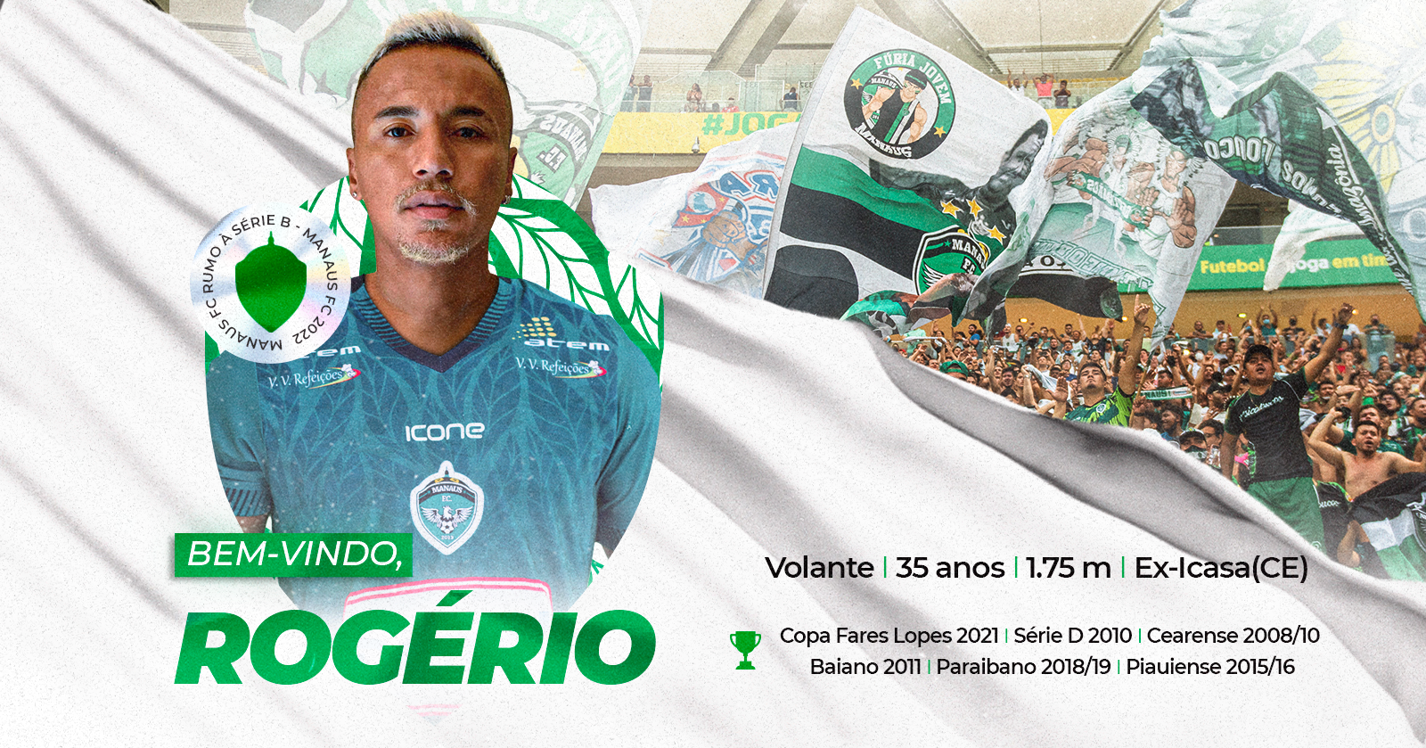 Manaus FC anuncia o volante Rogério