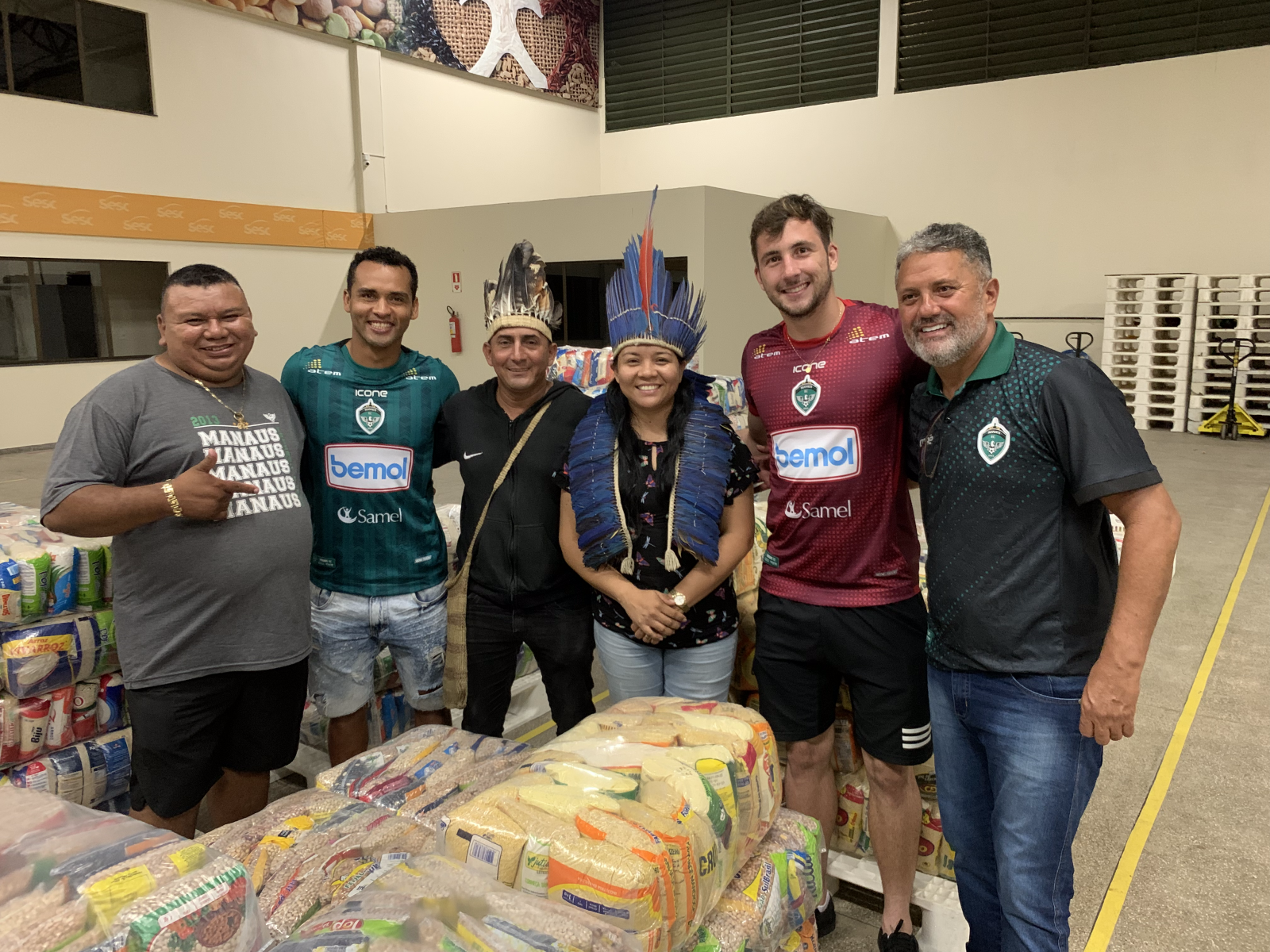 Manaus FC arrecada quase 5 toneladas de comida para povos indígenas