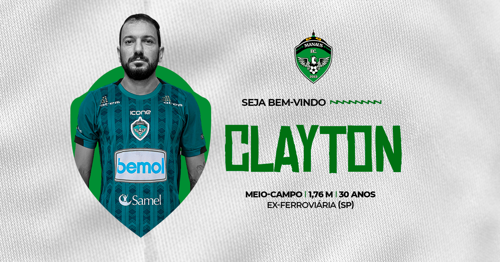 Manaus FC anuncia o meia Clayton como novo reforço