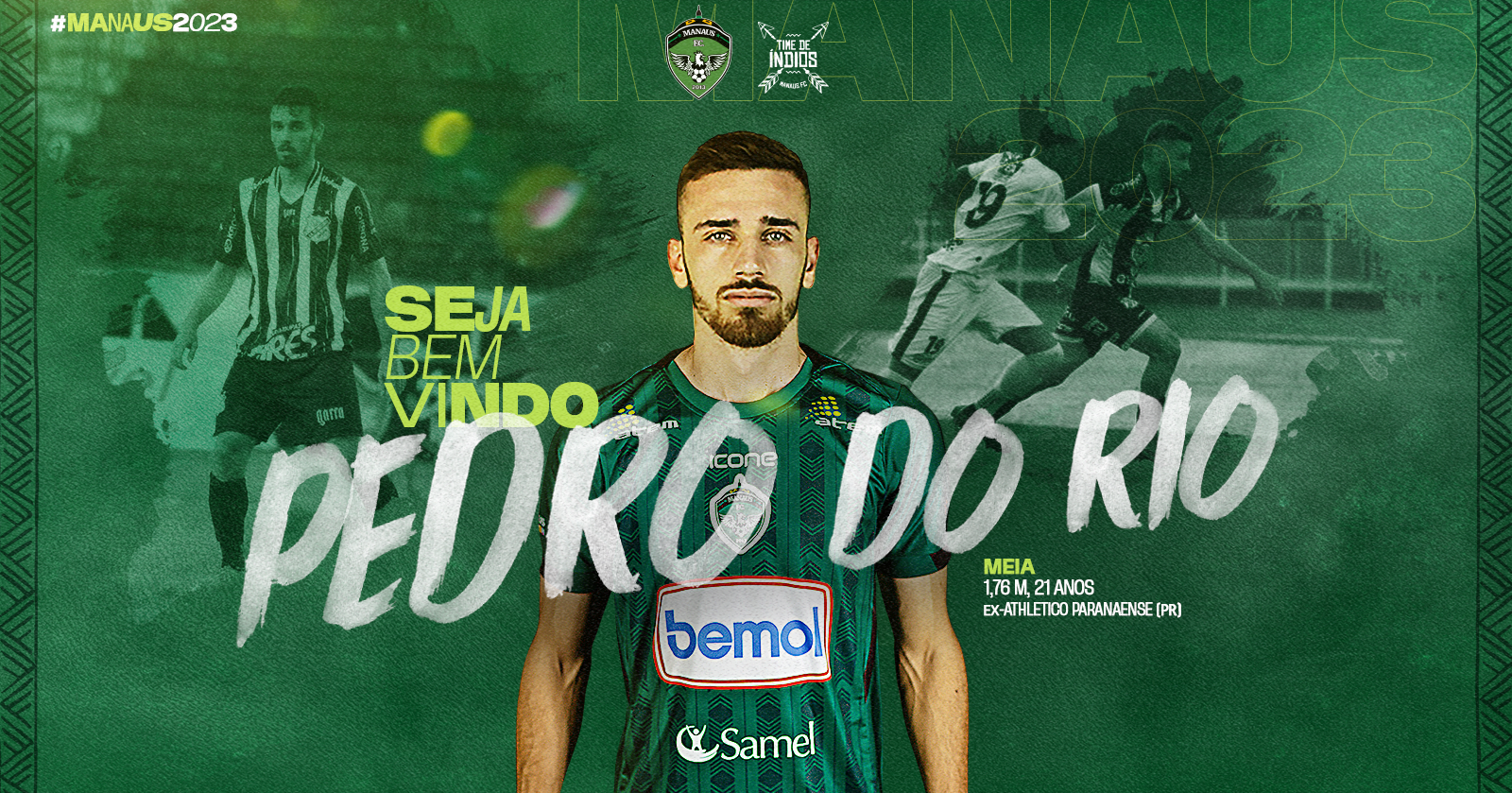 Manaus FC anuncia meio-campista Pedro do Rio para 2023