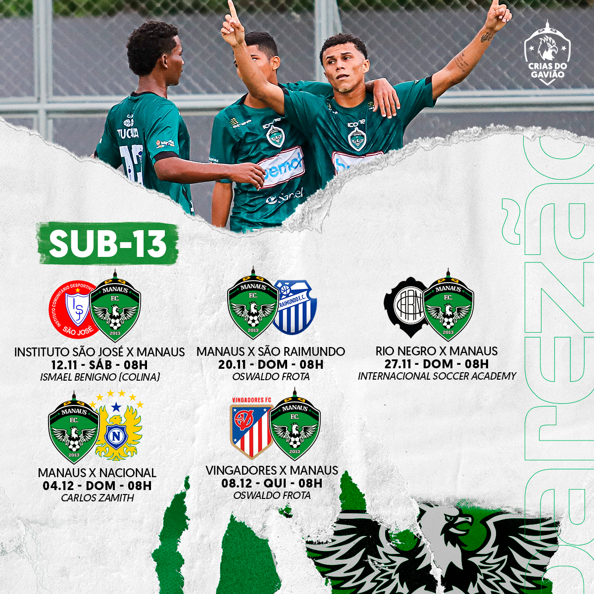 Manaus FC disputa as divisões de base do Campeonato Amazonense 2022