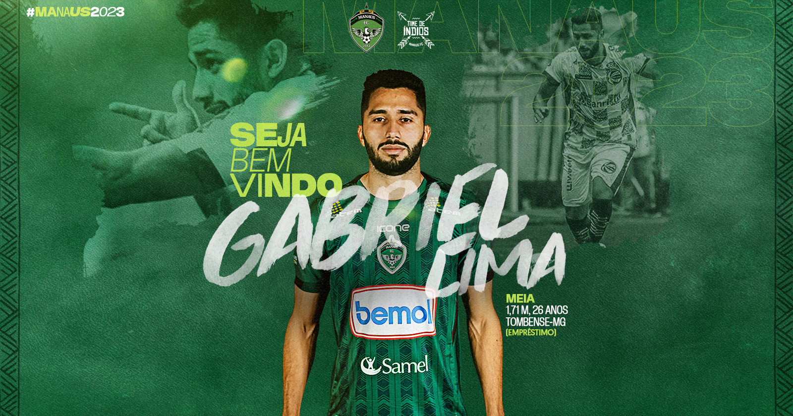 Manaus FC anuncia acordo com o Tombense pelo meia Gabriel Lima