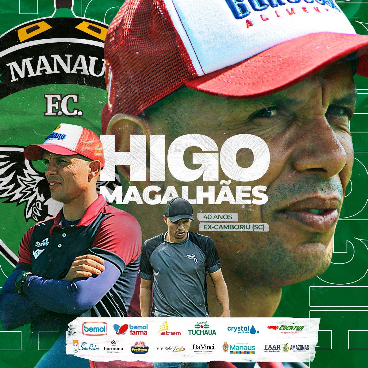 Manaus FC anuncia Higo Magalhães como novo treinador