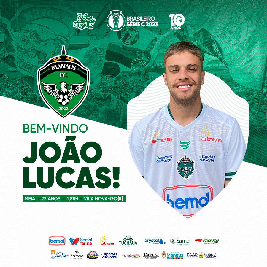 Manaus acerta com o meia João Lucas, que chega de empréstimo do Vila Nova-GO