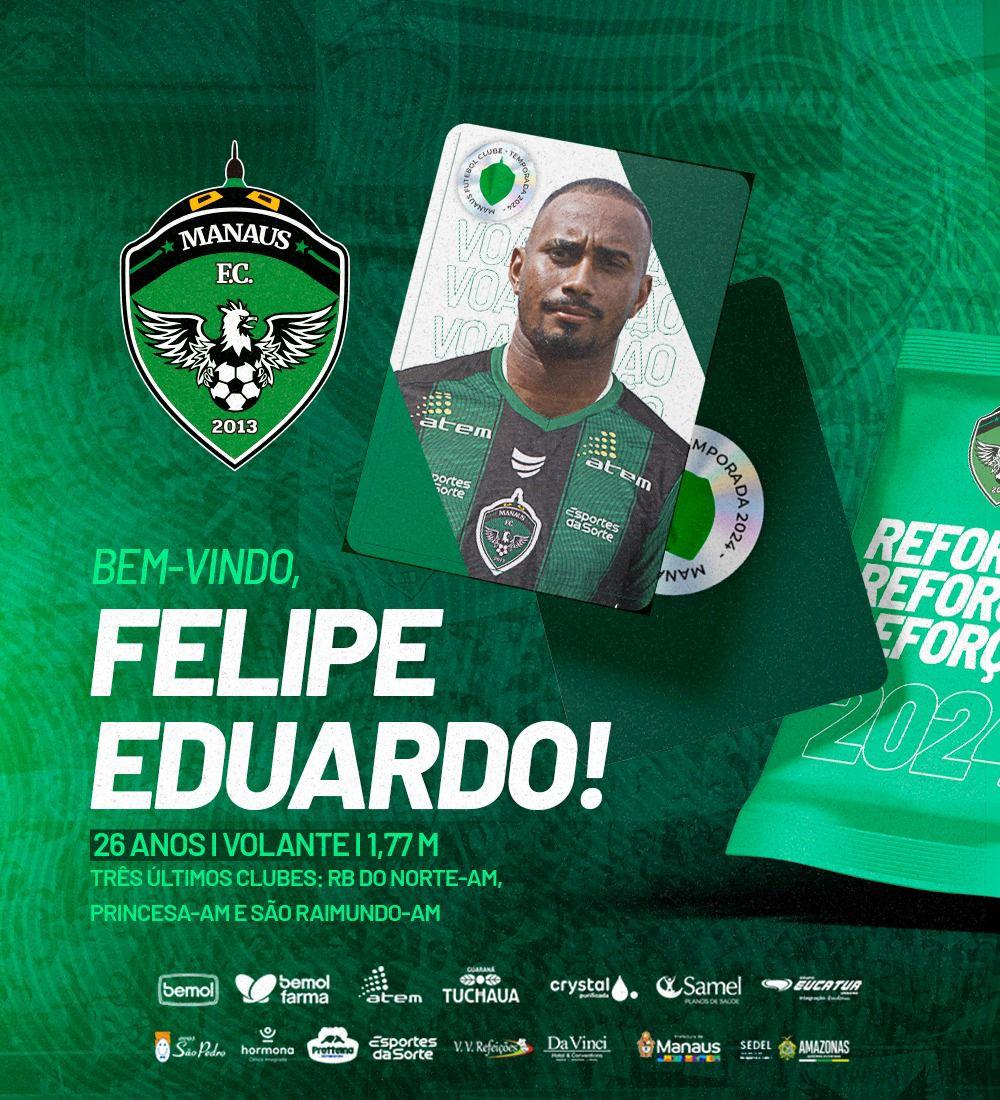 Manaus FC acerta o retorno do volante Felipe Eduardo para 2024