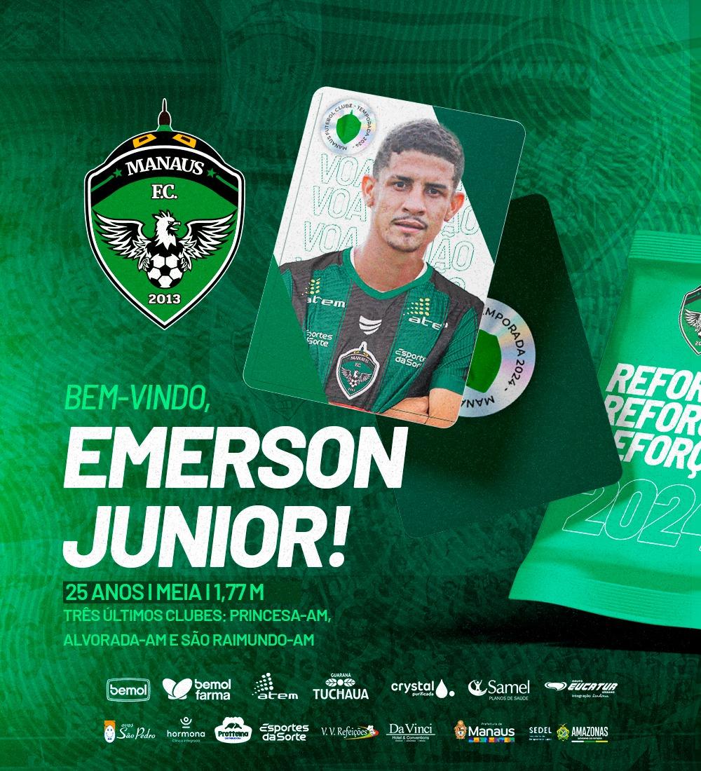 Manaus FC confirma meia Emerson Jr. para a temporada de 2024