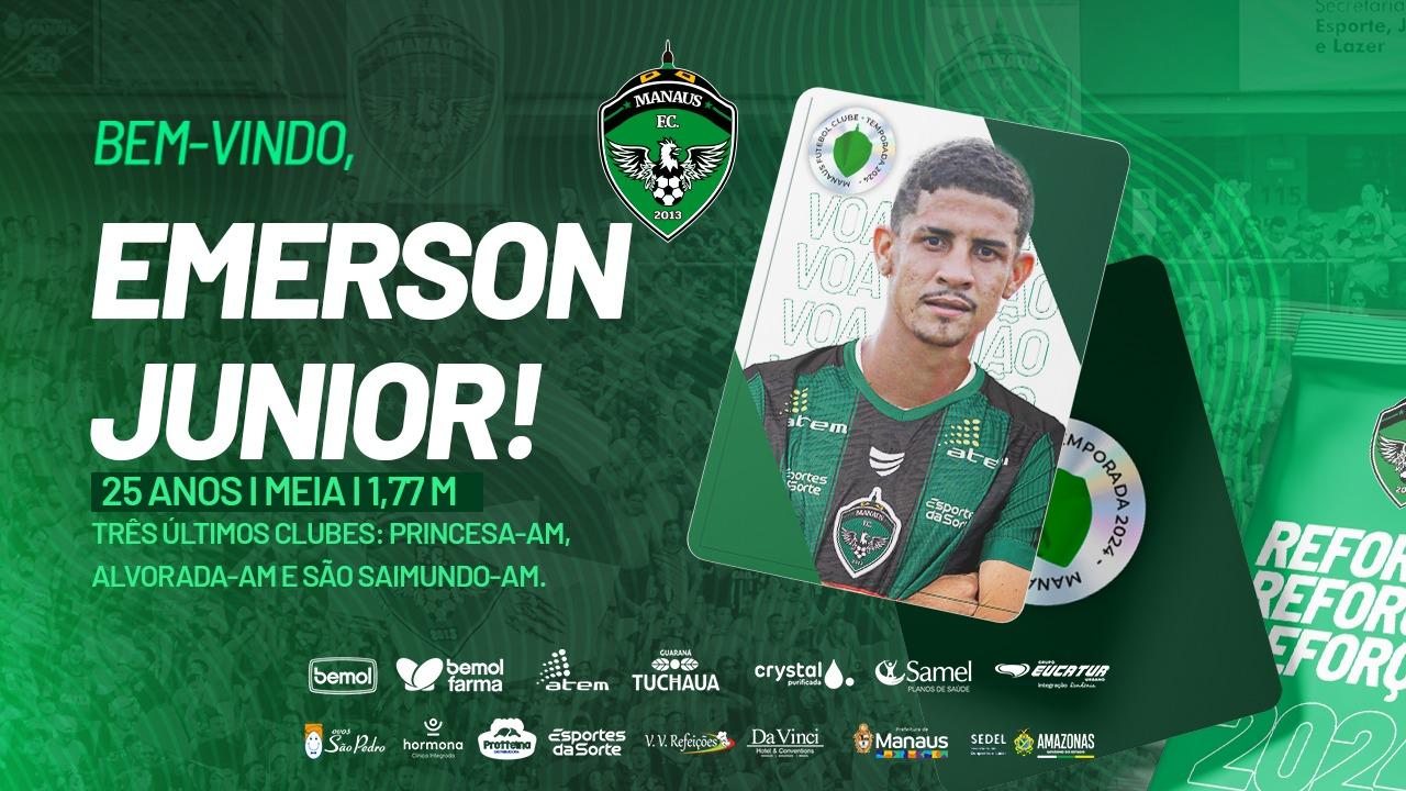 Manaus FC confirma meia Emerson Jr. para a temporada de 2024